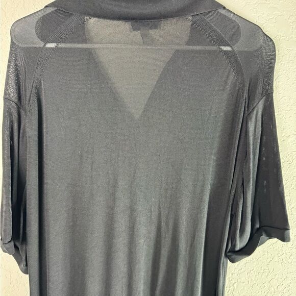 COS Black Collared V-Neck Viscose Double Slit Maxi Dress Size XS - Picture 7 of 12